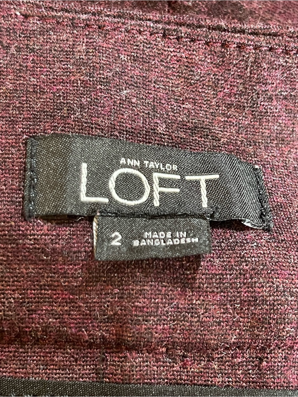 LOFT Skinny Ponte Ankle Pants - Burgundy Plum - Picture 3 of 12
